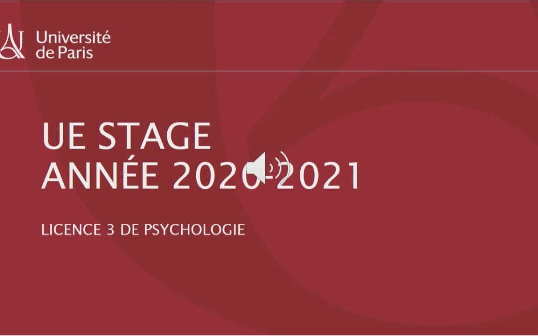 Présentation de pré-rentrée de l’UE Stage L3 de Psychologie