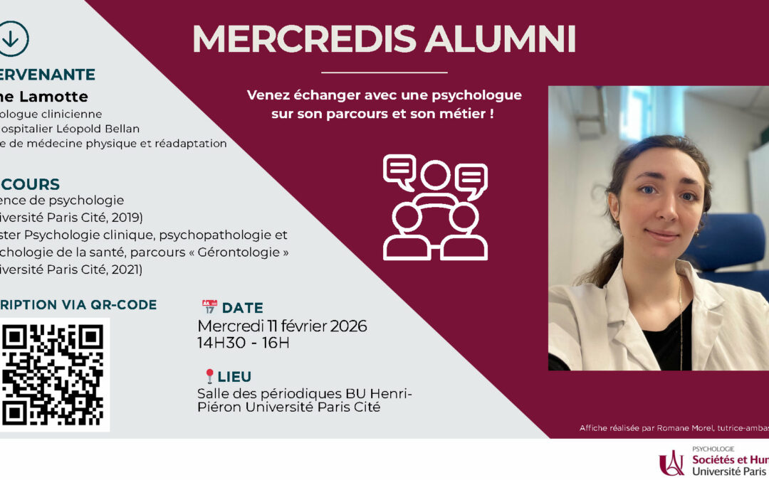 Les Mercredis Alumni | Rencontre avec une psychologue clinicienne
