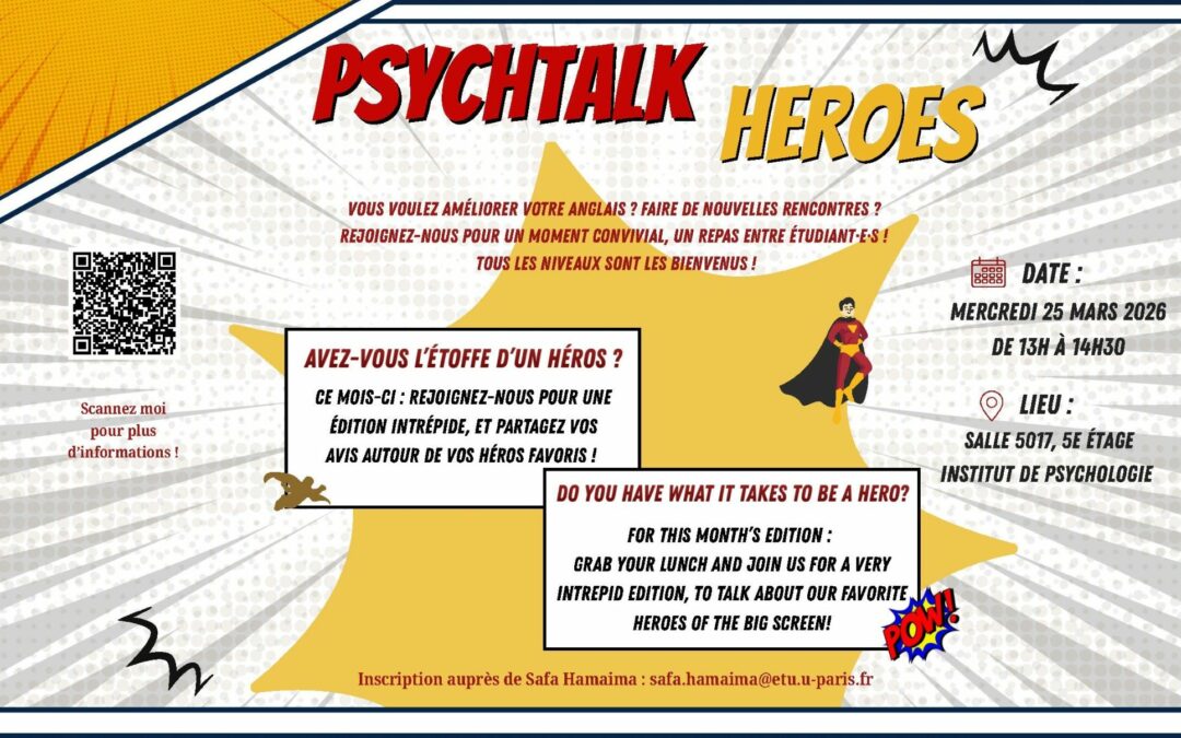 PsychTalk | Un déjeuner participatif … entièrement en anglais – Mercredi 25 mars 2026